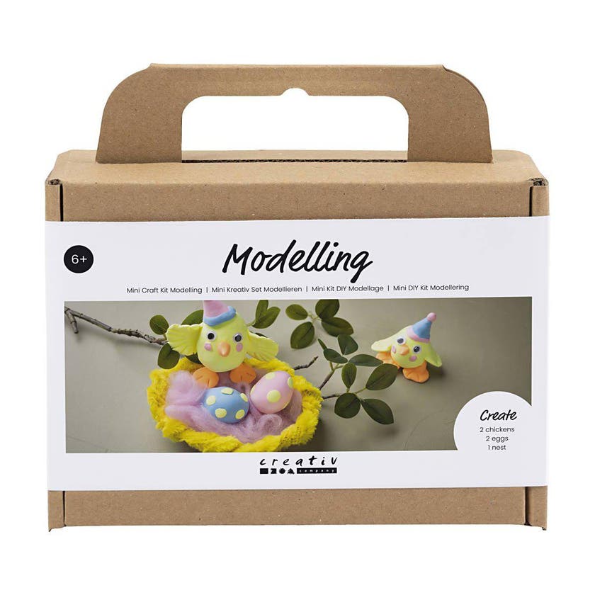 Litet DIY-kit med modellera, ljusblå, ljusgul, ora