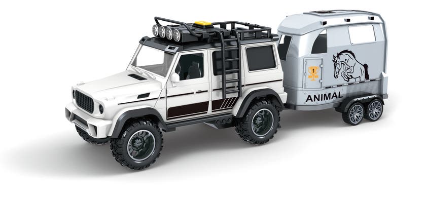 Rapid Speed - Jeep med hästsläp 1:14