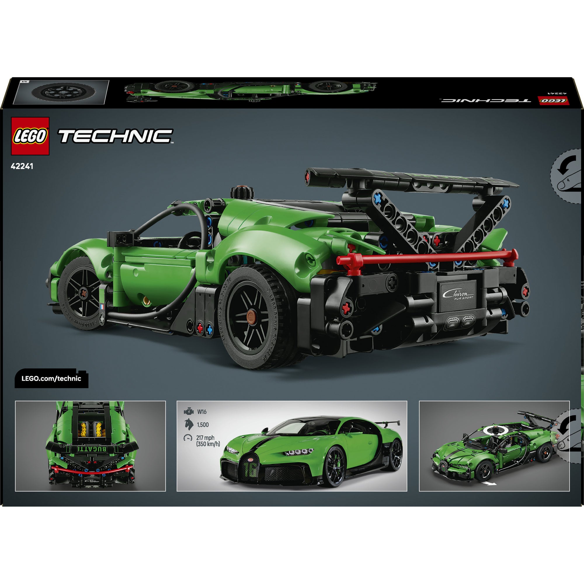 LEGO® Technic Grön Bugatti Chiron Pur Sport hyperbil 42241