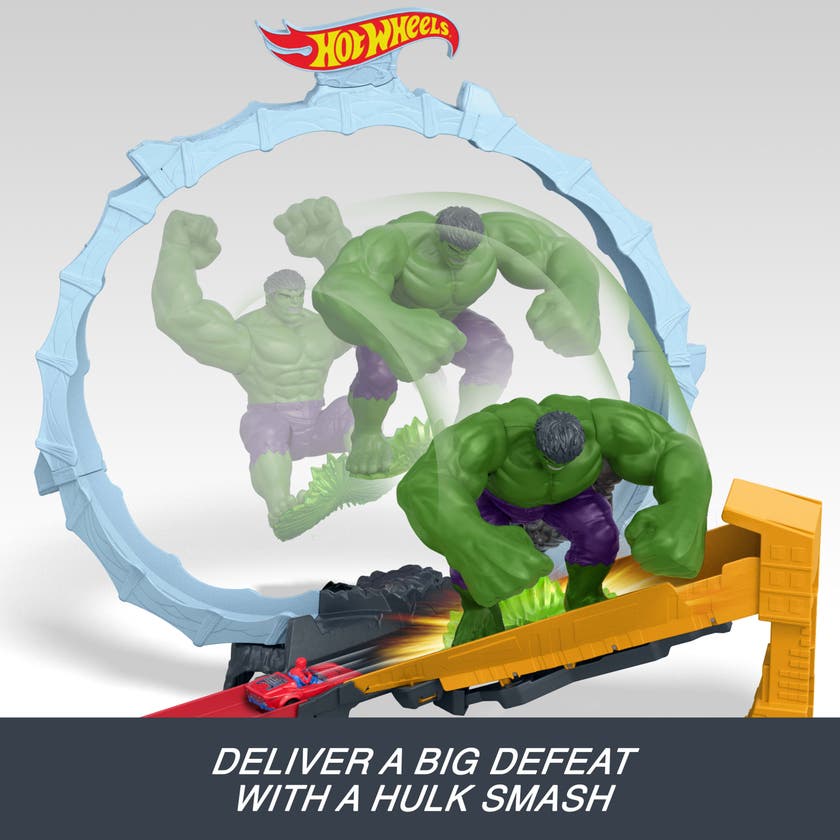 Hot Wheels Superstar Speeders Spider-Man & Hulken banset