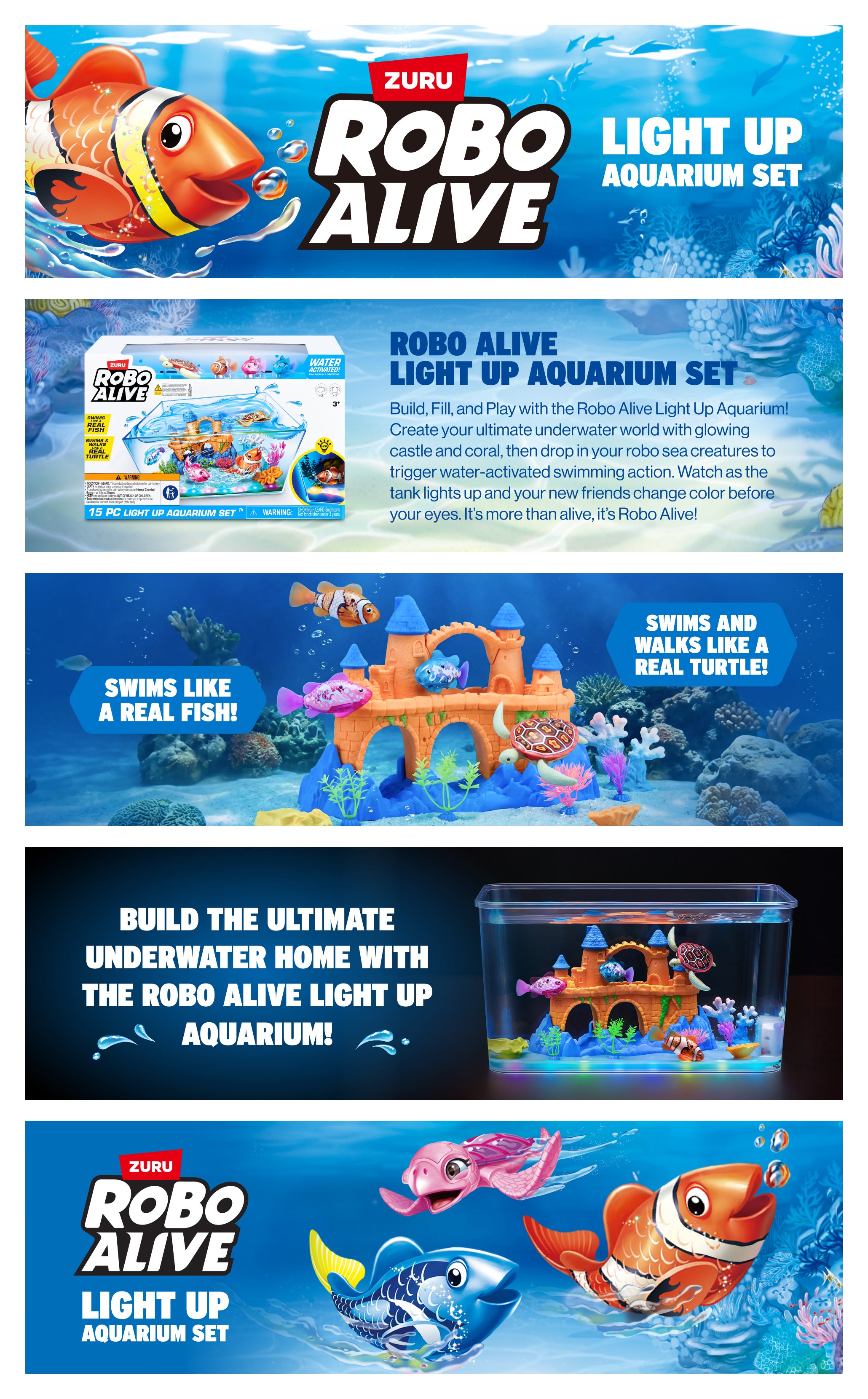Robo Alive Light Up Aquarium Set