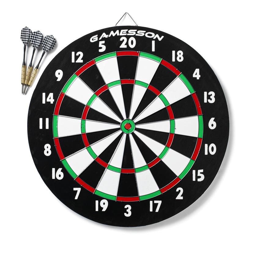 Gamesson Darttavla, papptavla, inkl. 2 set med 3 pilar
