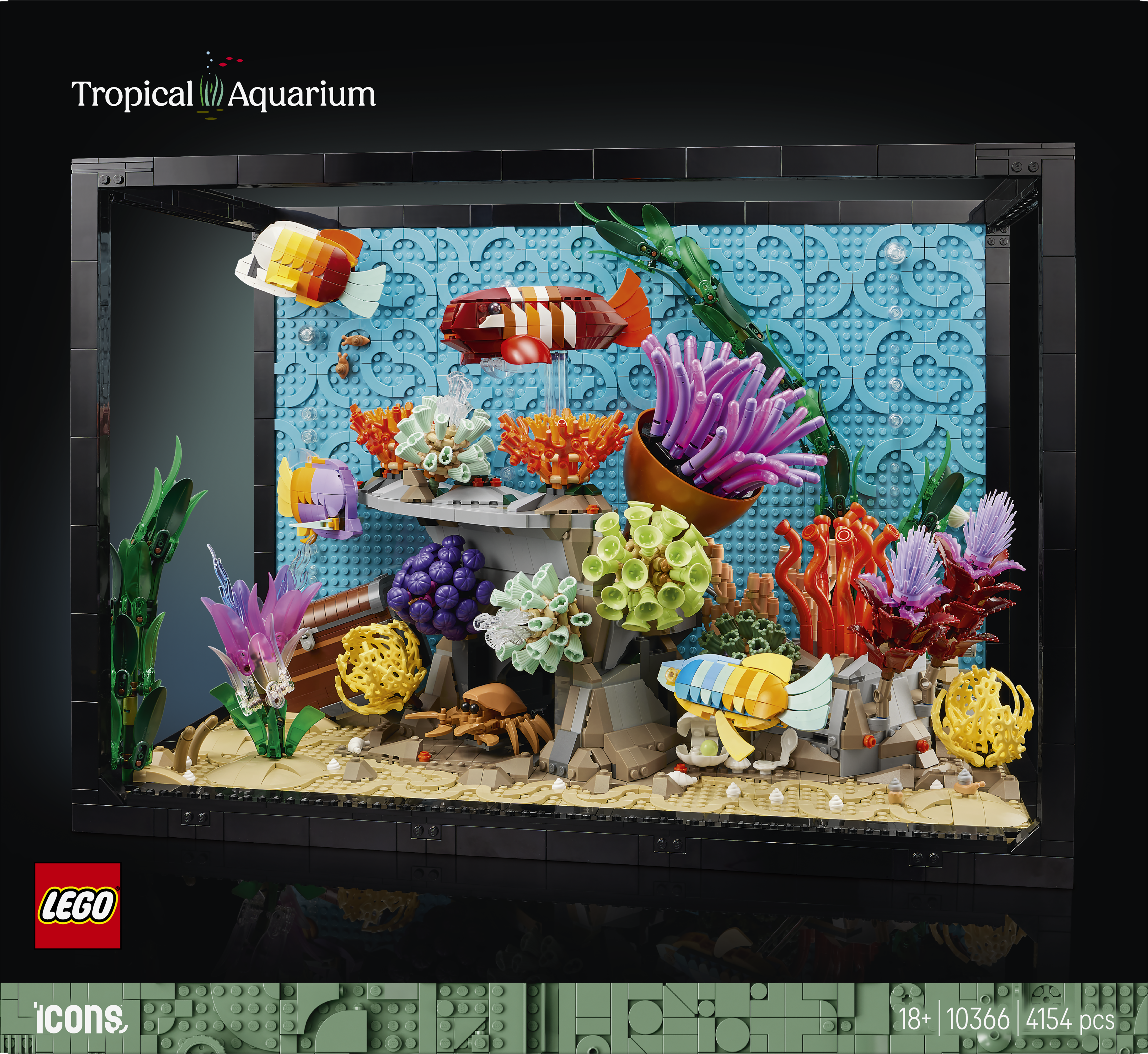 LEGO® Icons Tropiskt akvarium, Byggset med prydnadsakvarium för vuxna 10366