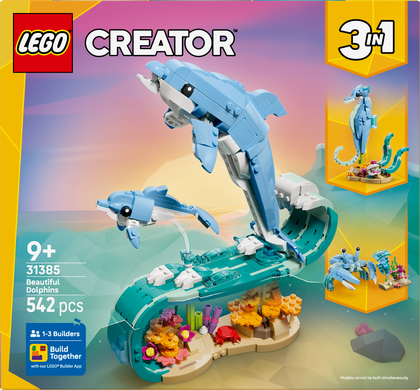 LEGO® Creator 3-i-1 Havsdjur: vackra delfiner 31385