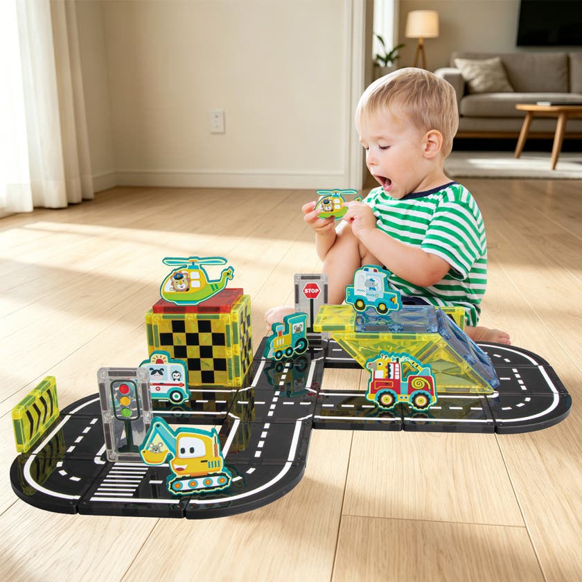 Mag&Play Building Blocks bilbana 39 delar