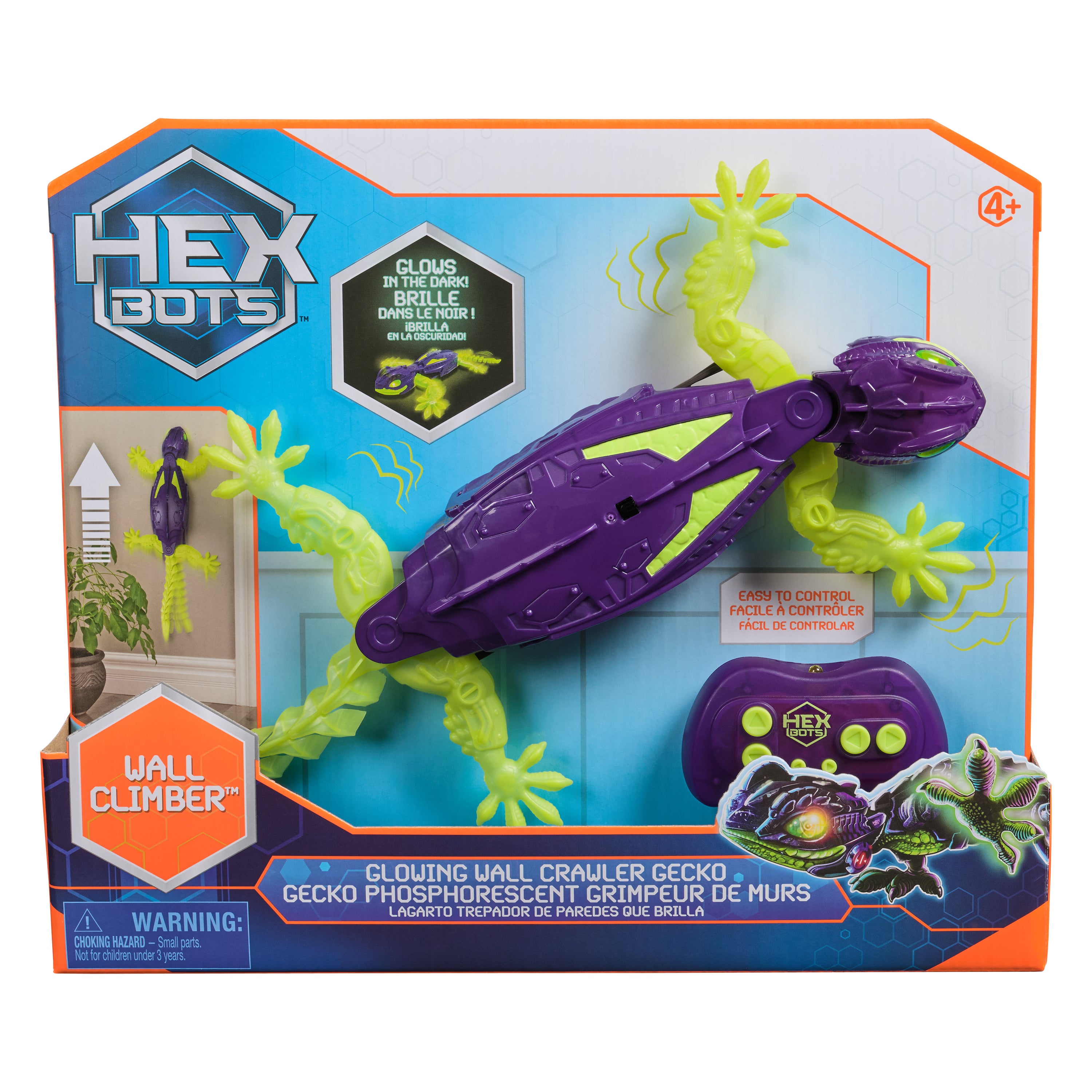 Hex Bots Wall Crawler Gecko Glow in The Dark