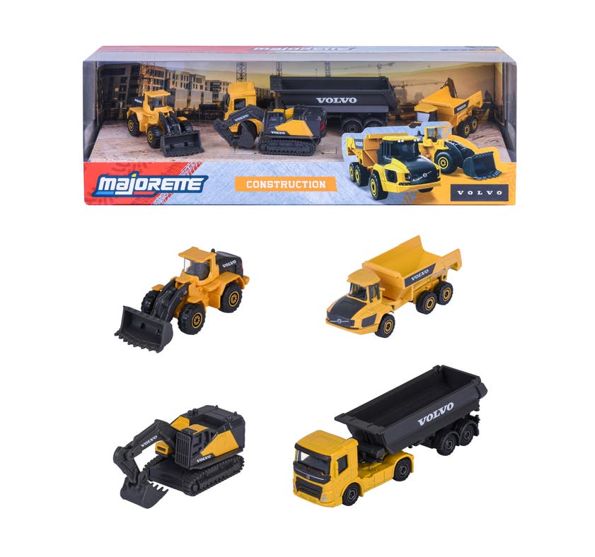 Majorette Volvo Anläggningsfordon Presentförpackning 4-Pack