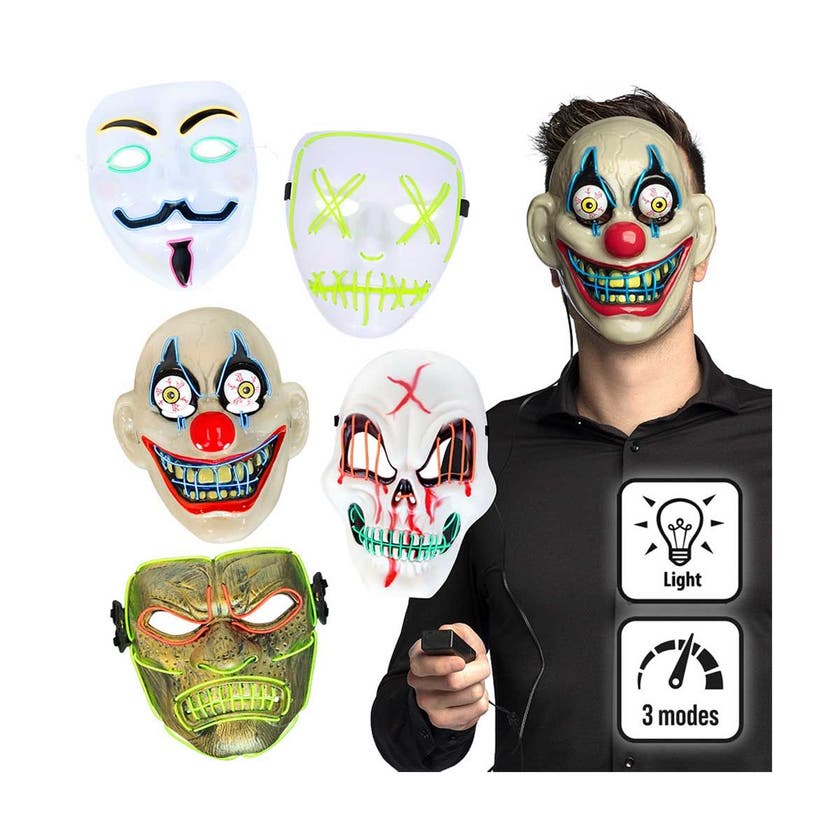 Halloween, Led Mask Assortment 5 Ass.