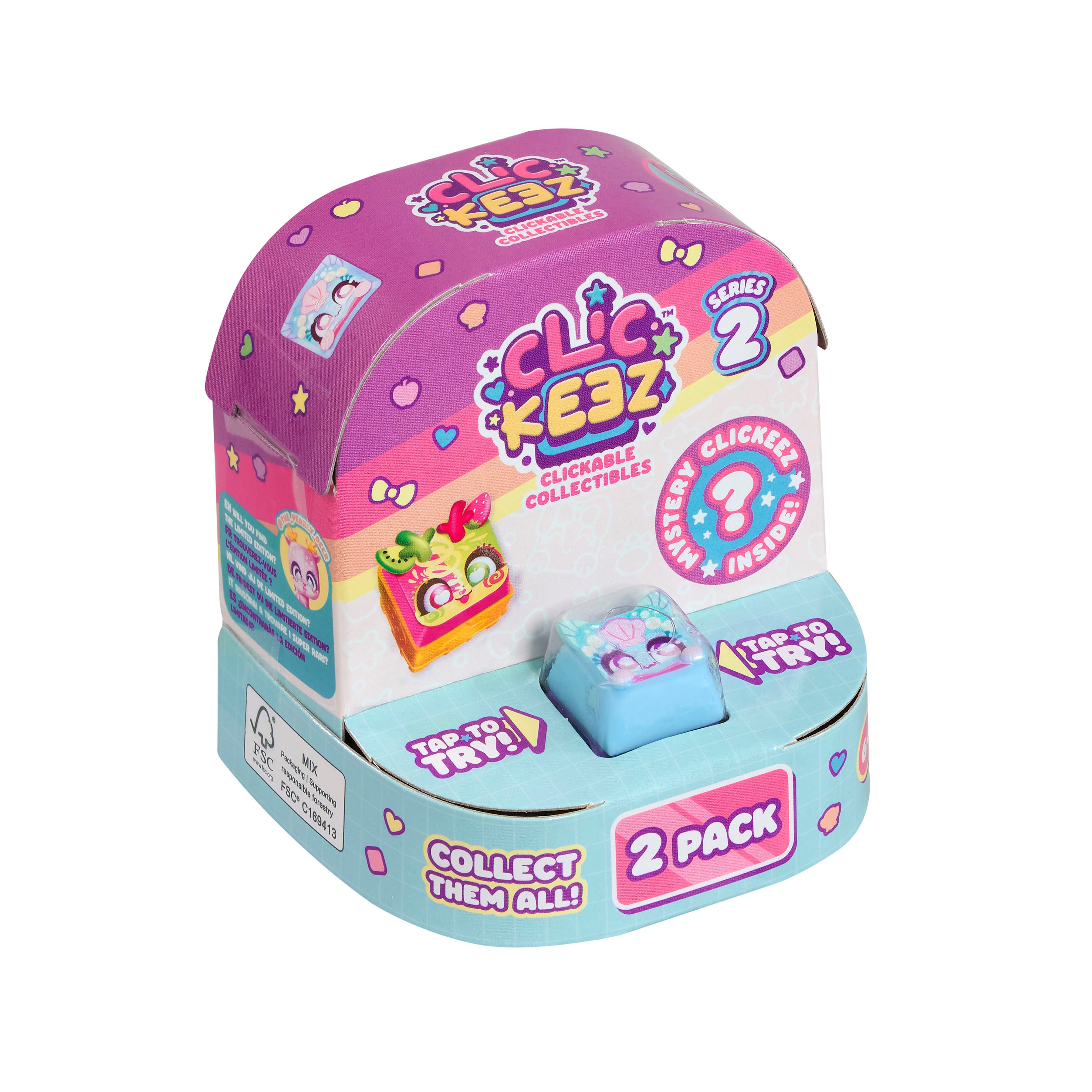 Clickeez Twin Pack Series 2 – fidgetleksak med nyckelring
