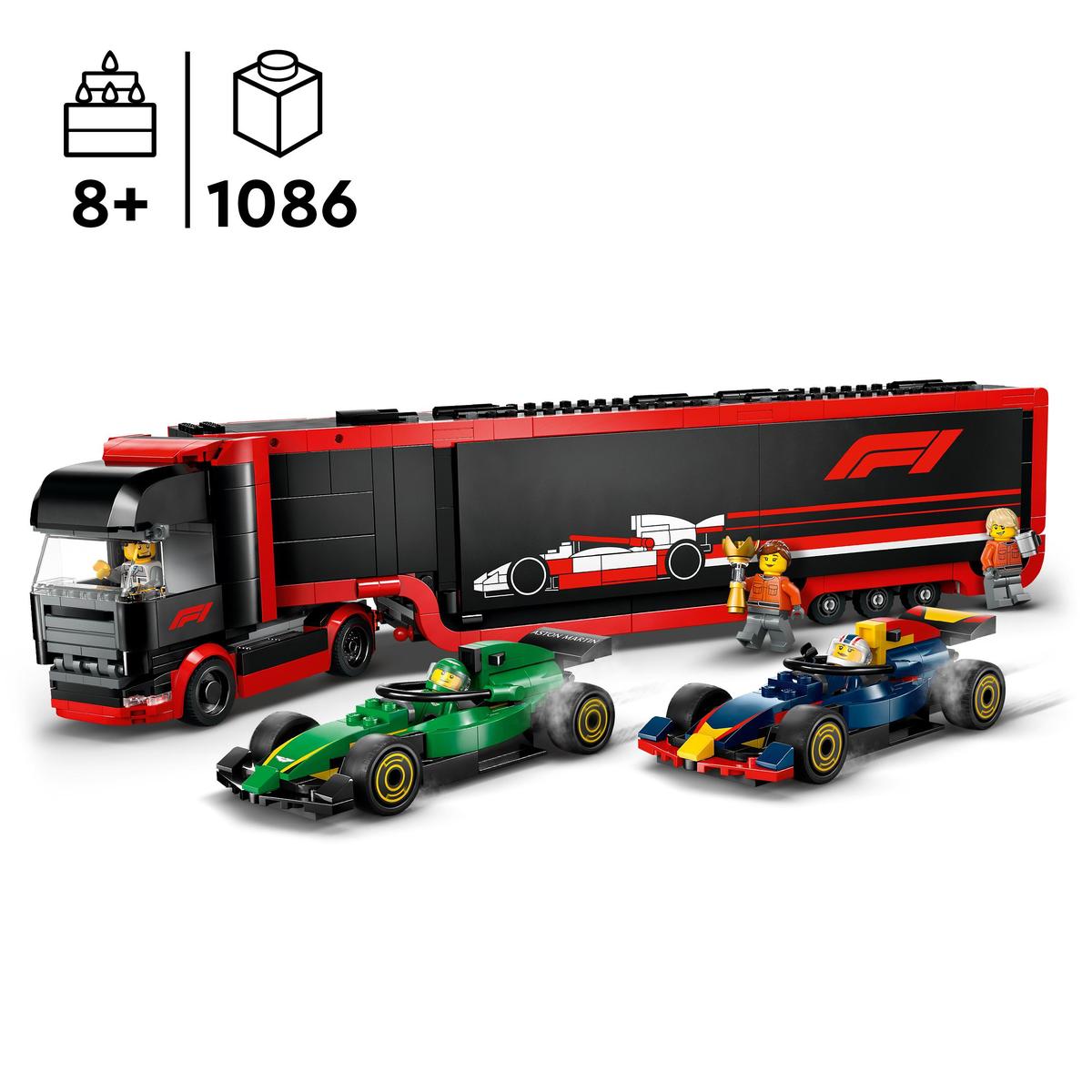 LEGO City Formula 1 60445, F1® lastbil med RB20 & AMR24 F1® bilar
