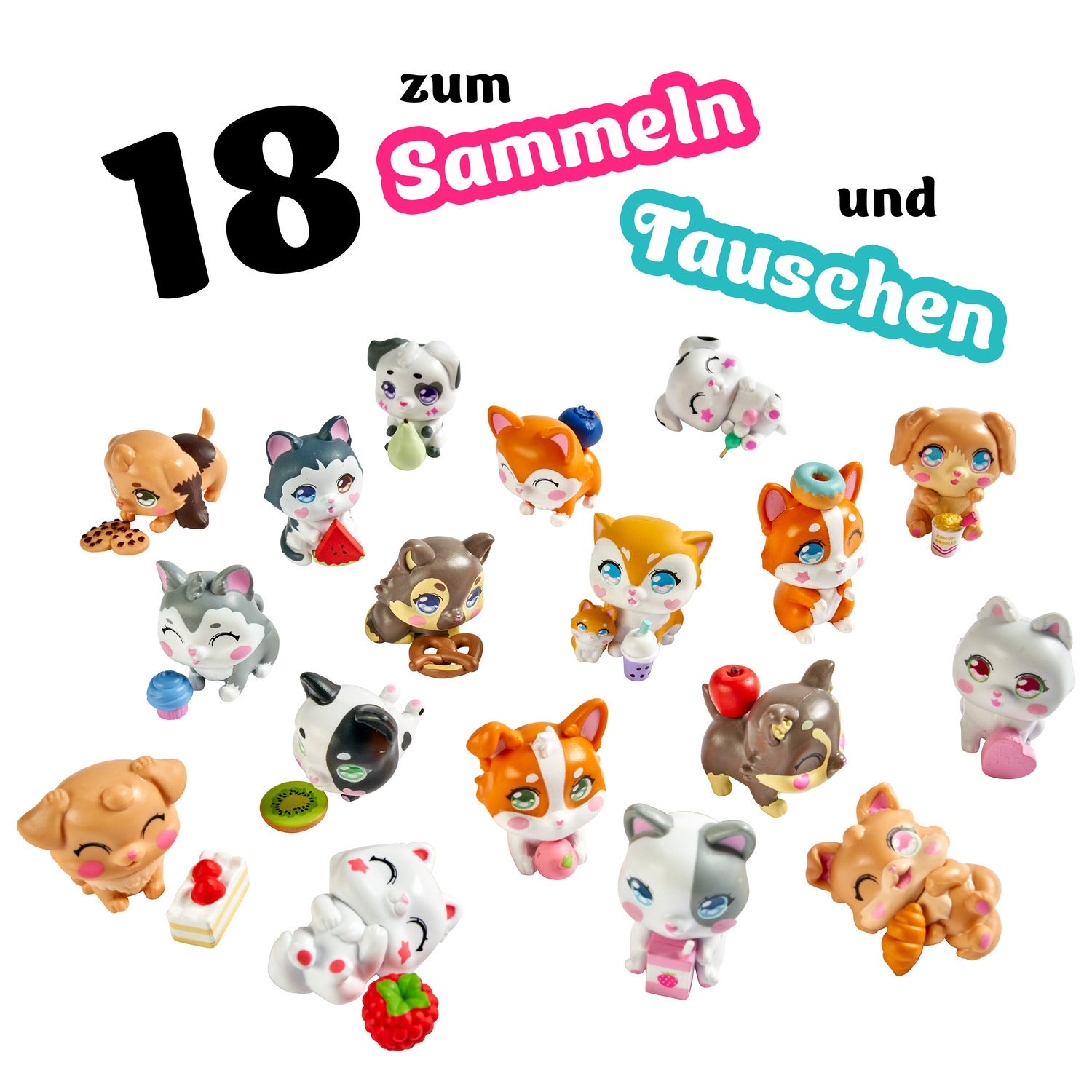 Kawaii Pups samlarfigurer 4-pack