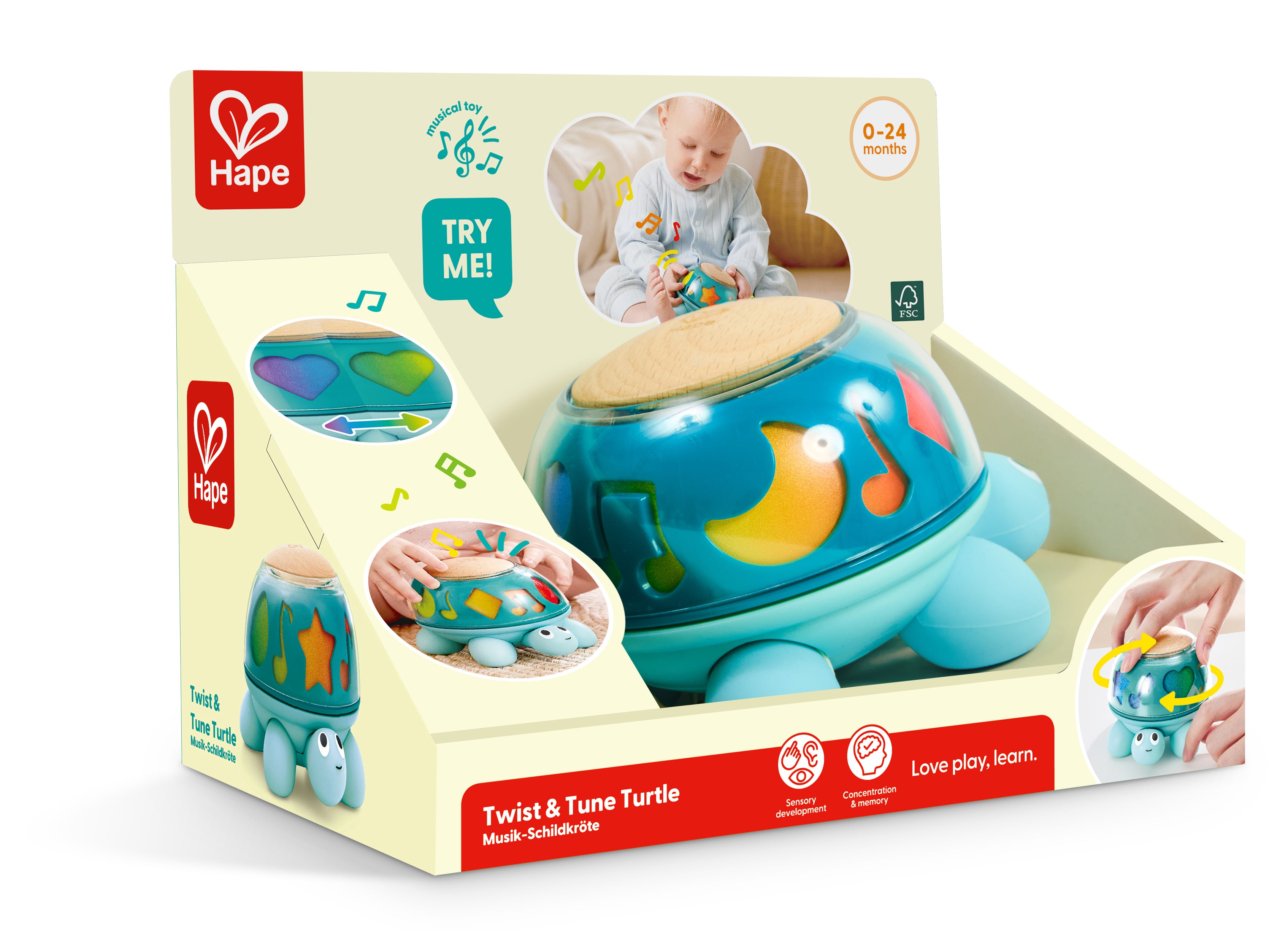 Hape Twist & Tune Musical Turtle – musiksköldpadda
