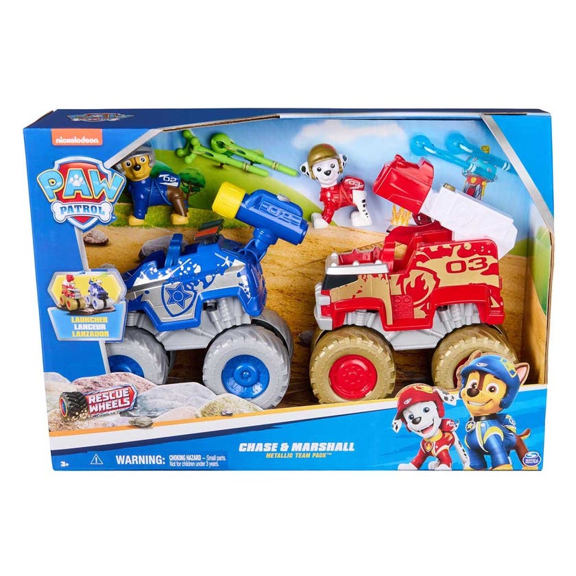 Paw Patrol, Rescue Wheels 2 Pack, Metallic