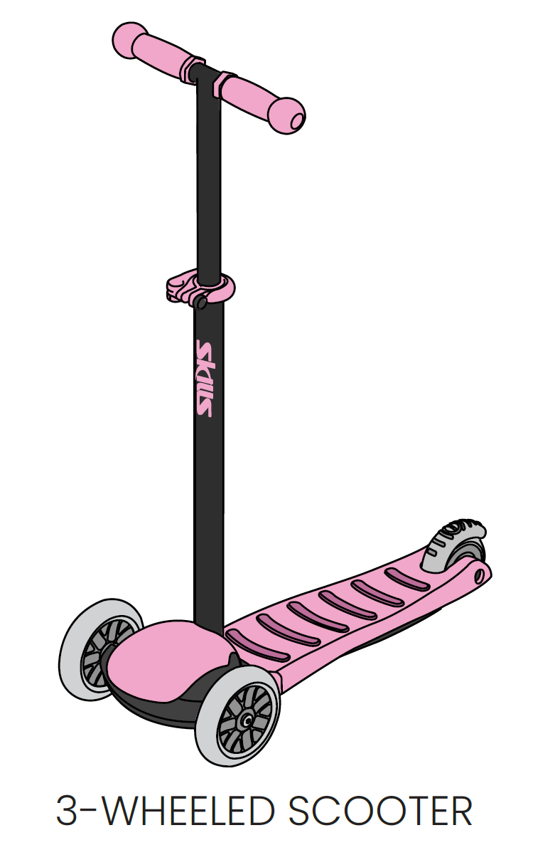 Skills, Scooter 3-hjul Färg Rosa