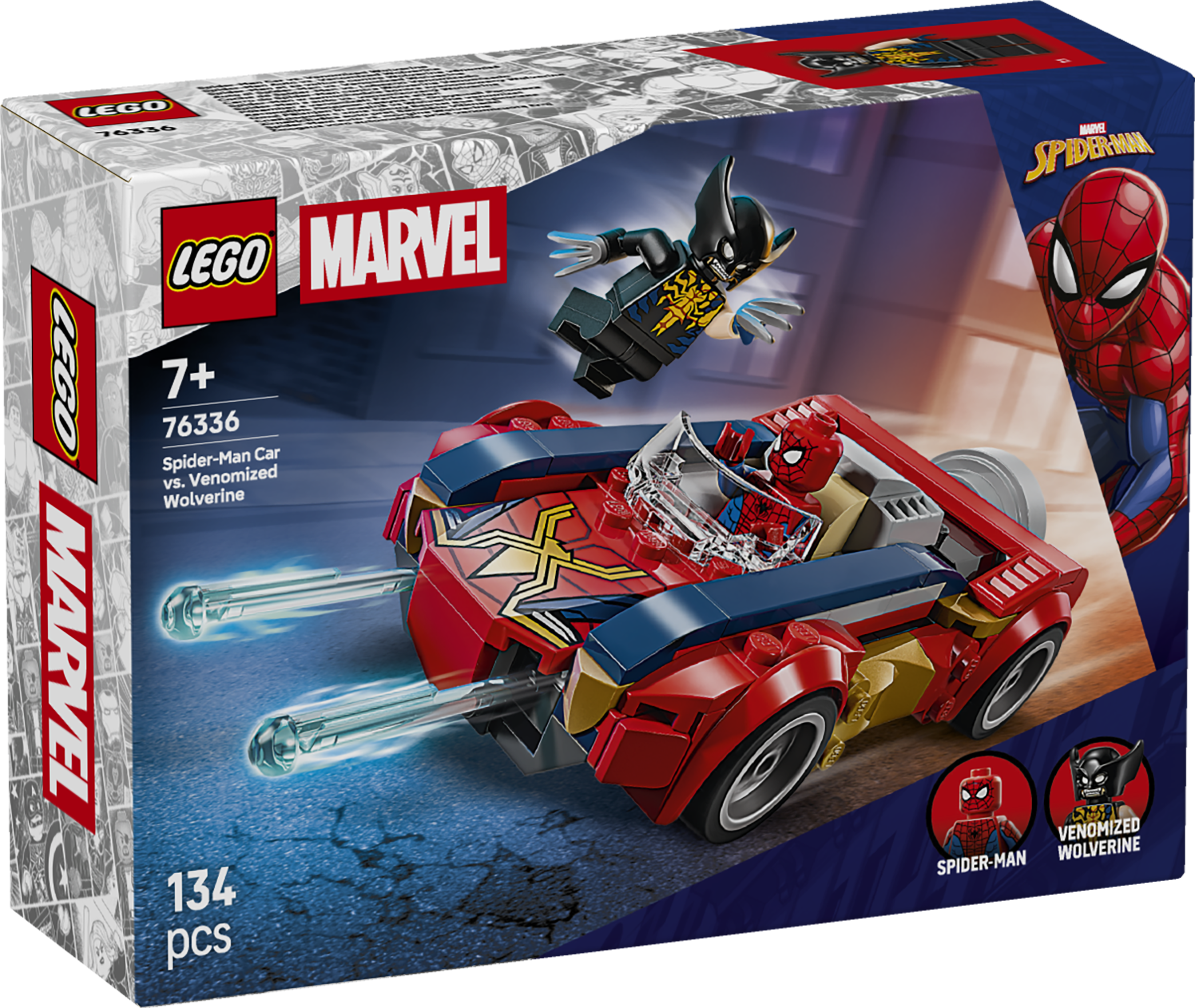 LEGO® | Marvel Spider-Mans bil mot venomifierad Wolverine 76336