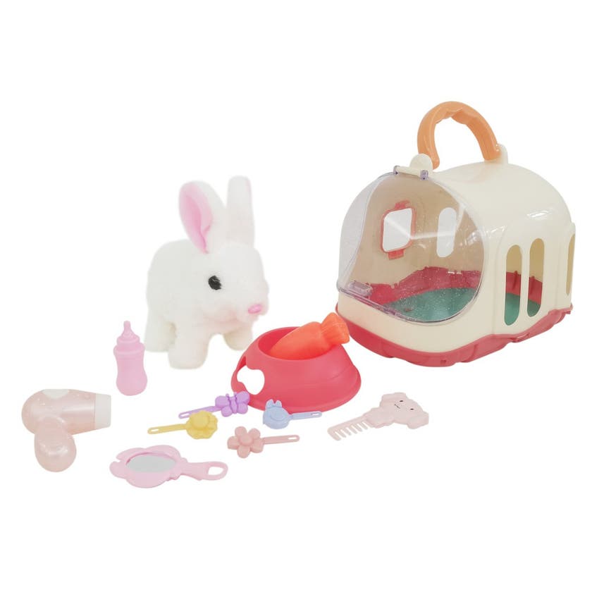 Mjukdjur i bur m tillbehör Kanin