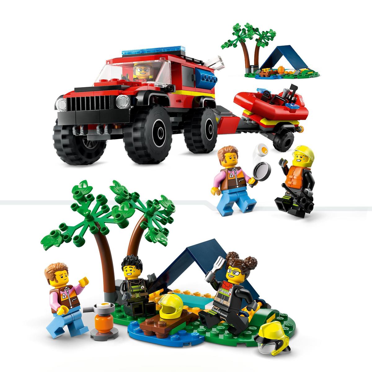 LEGO City 60412, 4x4 Brandbil med räddningsbåt