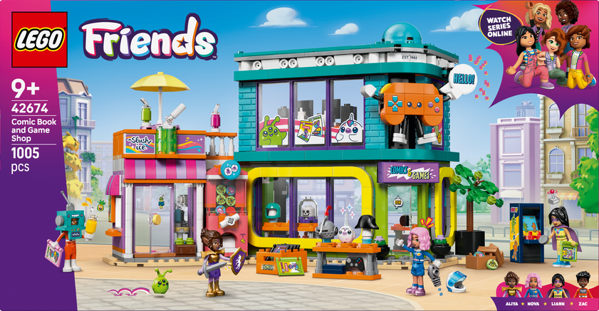 LEGO® Friends Spel- och serietidningsbutik Byggset, Gåva till barn 42674
