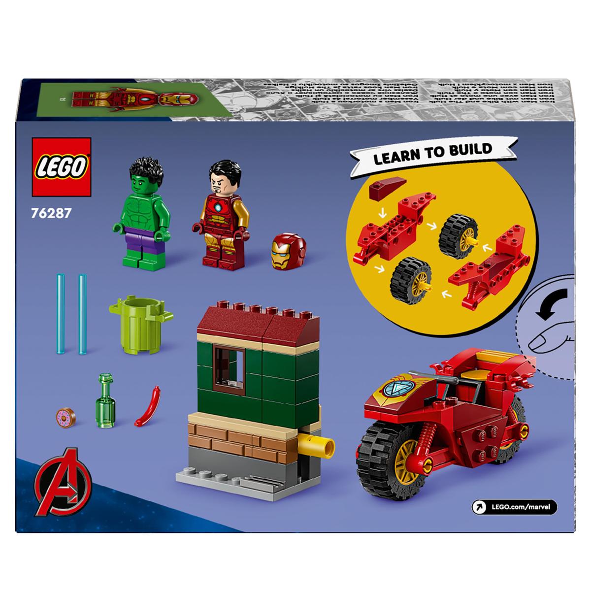 LEGO Marvel 76287, Iron Man med motorcykel och Hulk