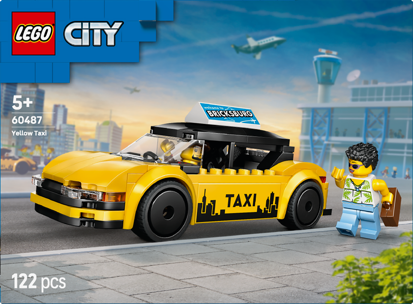 LEGO® City Gul taxi – Modellbilsset med 2 minifigurer 60487