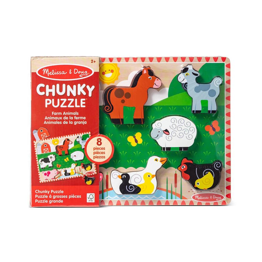 Melissa & Doug träpussel bondgård 8 delar