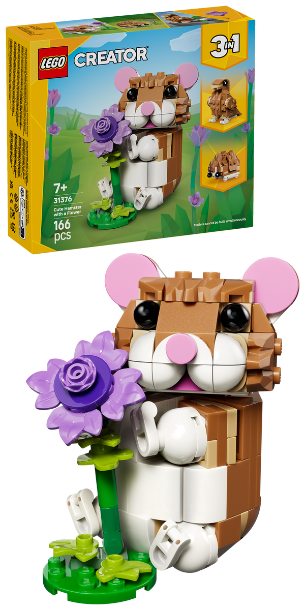 LEGO® Creator 3-i-1 Söt hamster med blomma Leksak 31376
