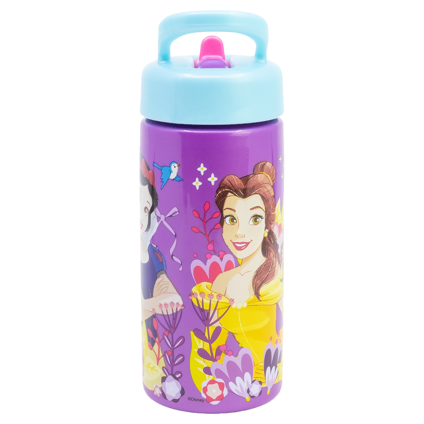 DISNEY PRINCESS, Vattenflaska med sugrör, 420ml