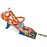 Hot Wheels City Roller Coaster Rally Track Set med 5 bilar