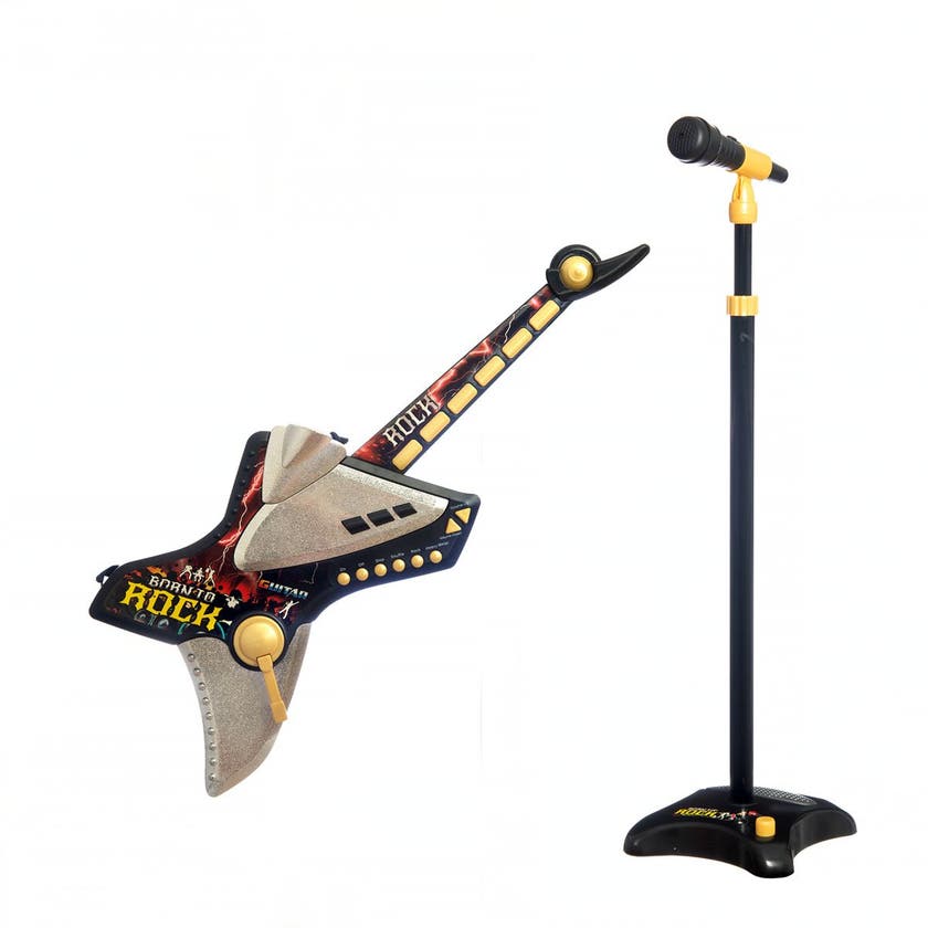 Stage, Batteridriven rockgitarr med mikrofonstativ