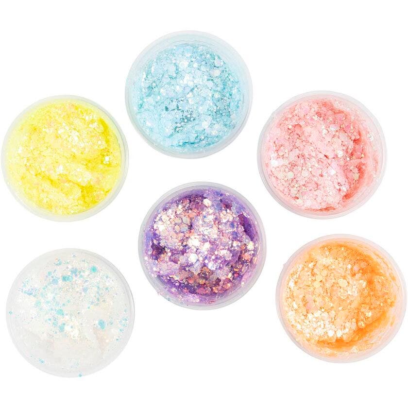 Glitter clay, mixade färger, 6x20 ml/ 1 förp.