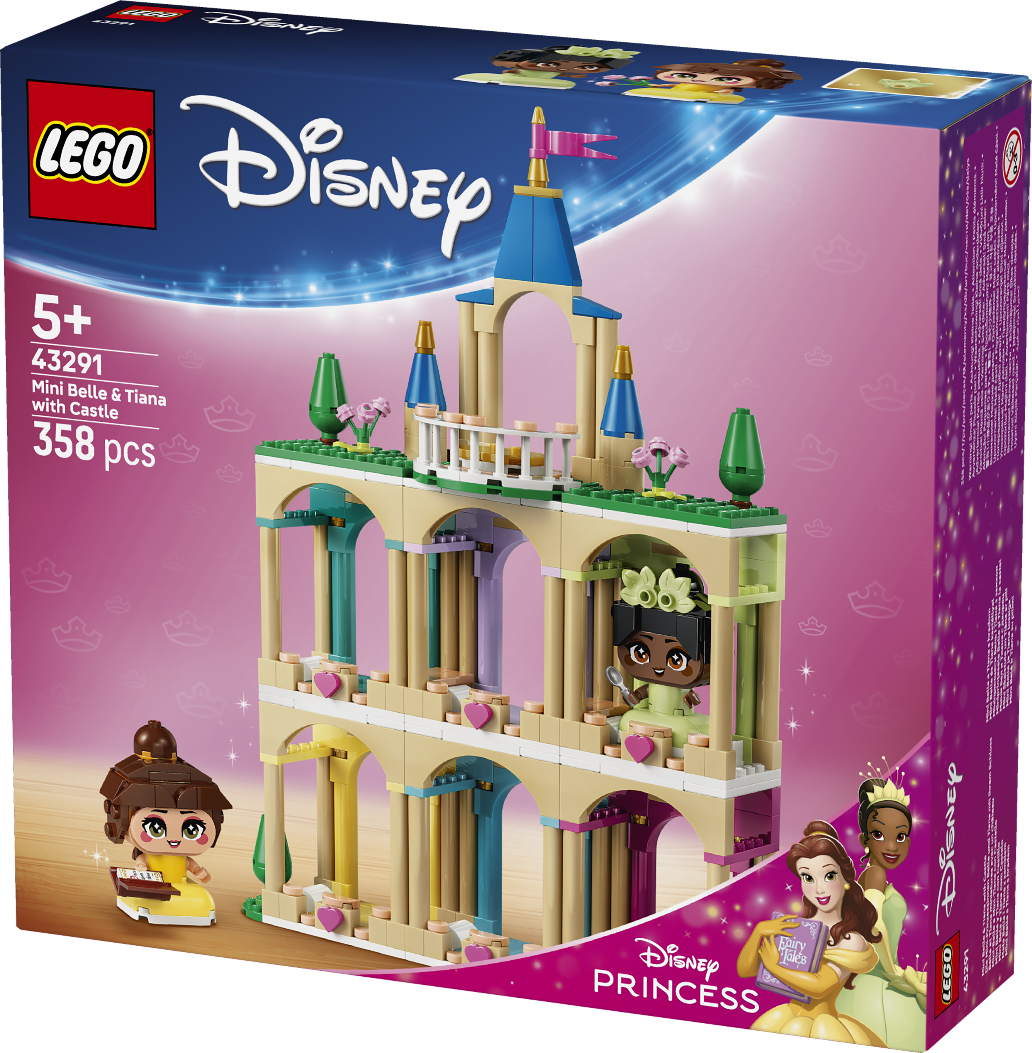 Belle och Tiana med slott i miniformat
