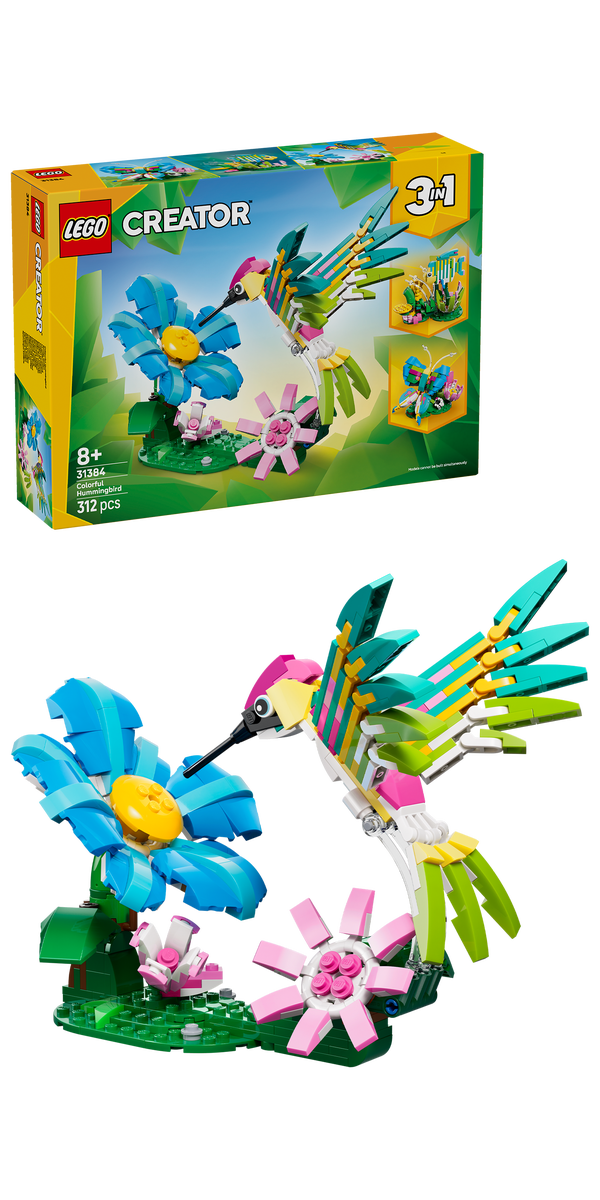 LEGO® Creator 3-i-1 Vilda djur: färgglad kolibri Prydnad 31384