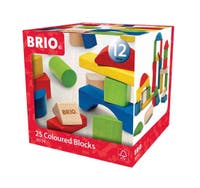BRIO, Färgade träklossar, 25 st