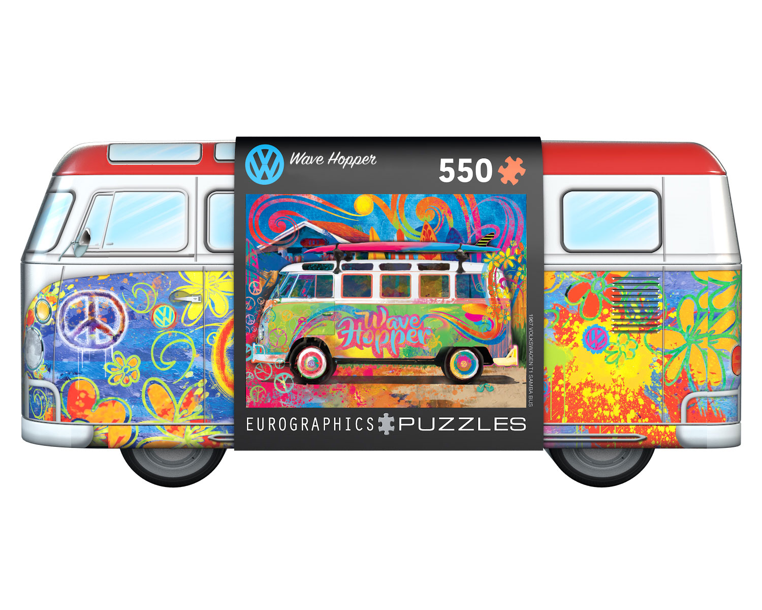 VW Bus Wave Hopper Pussel i Metallåda