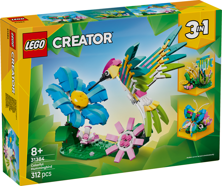 LEGO® Creator 3-i-1 Vilda djur: färgglad kolibri Prydnad 31384