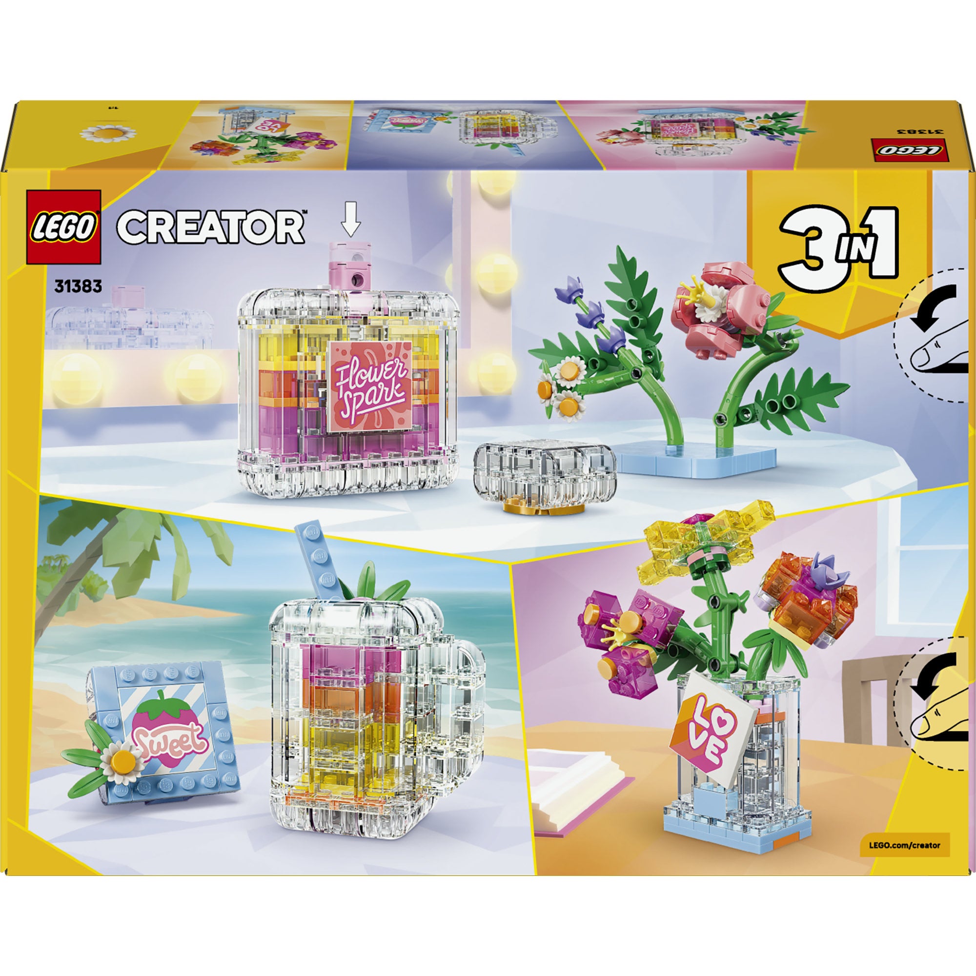 LEGO® Creator 3-i-1 Parfymflaska med blomsterdekoration 31383