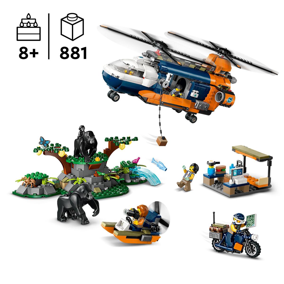 LEGO City 60437, Djungelhelikopter och basläger