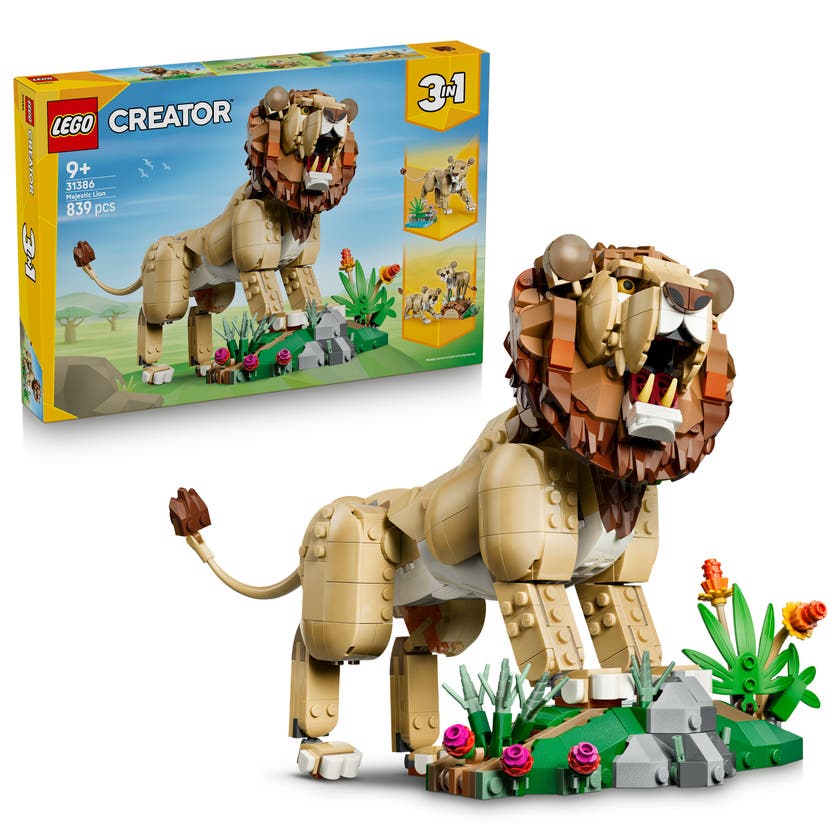LEGO® Creator 3-i-1 Vilda djur: Majestätiskt lejon Leksak 31386