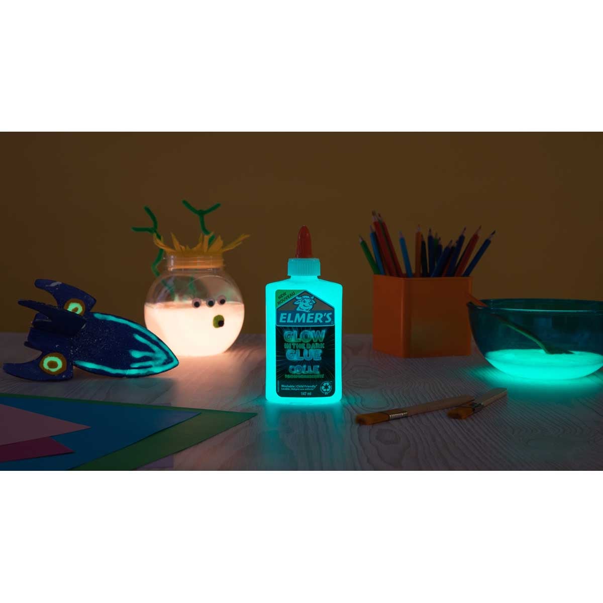 Elmer's 147 ml Glow in the Dark Liquid Glue Blue
