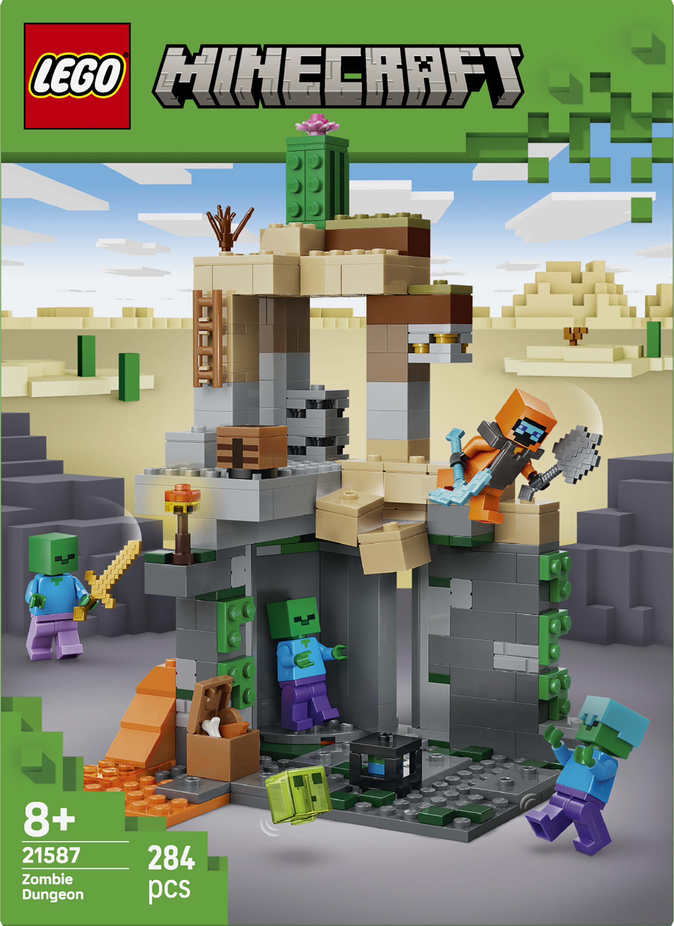 LEGO® Minecraft® Zombiehåla Byggleksak med speltema 21587