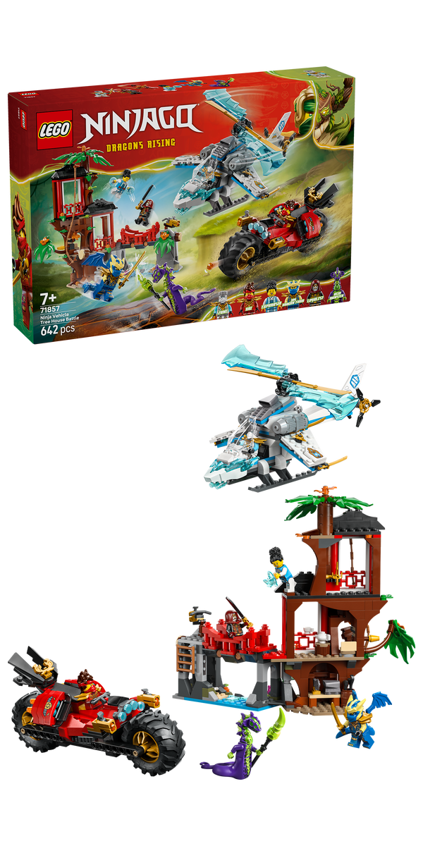 LEGO® NINJAGO® Ninjornas fordonsstrid vid trädkojan Lekset 71857