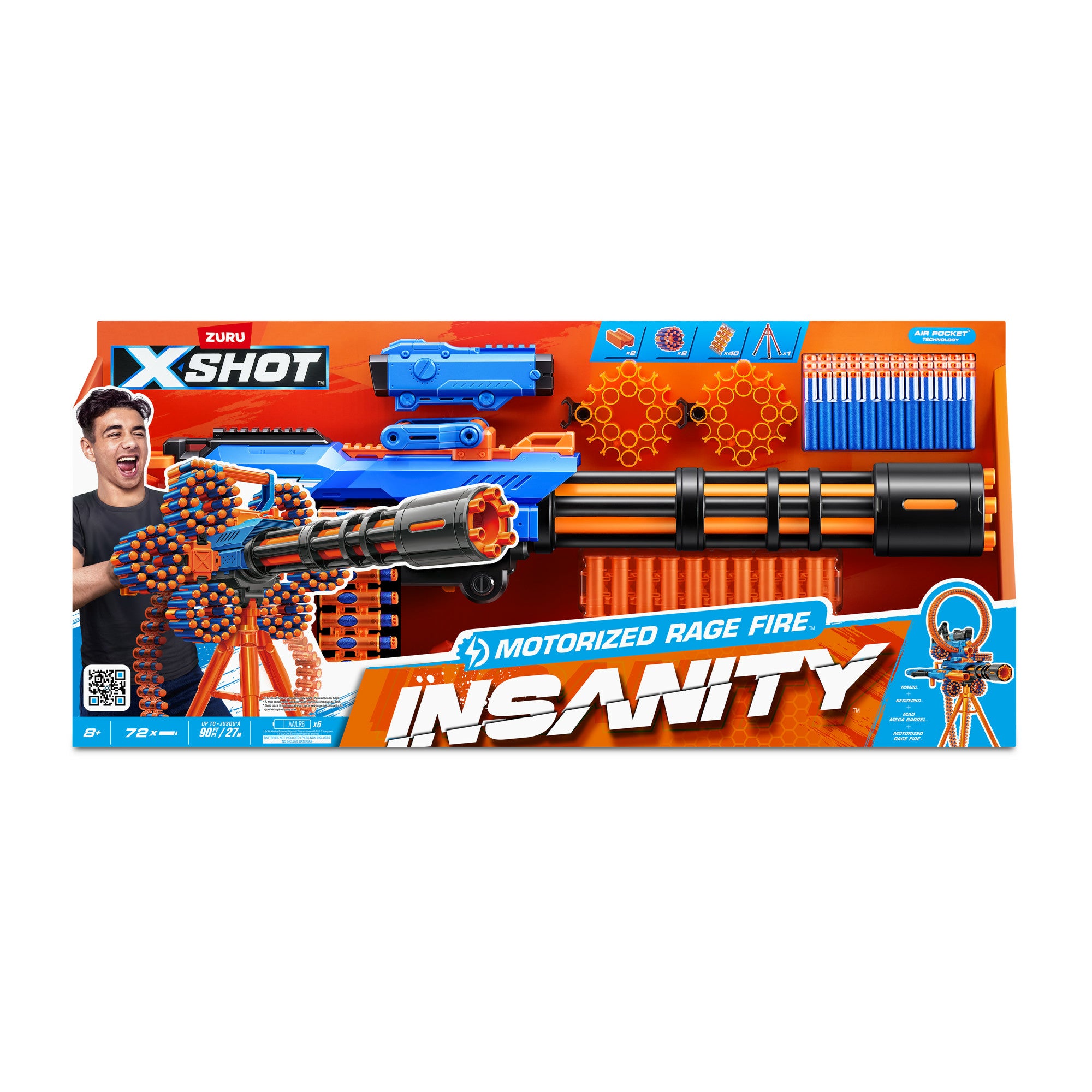 XSHOT Insanity Motorized Rage Fire Gatlin Gun with tripod
