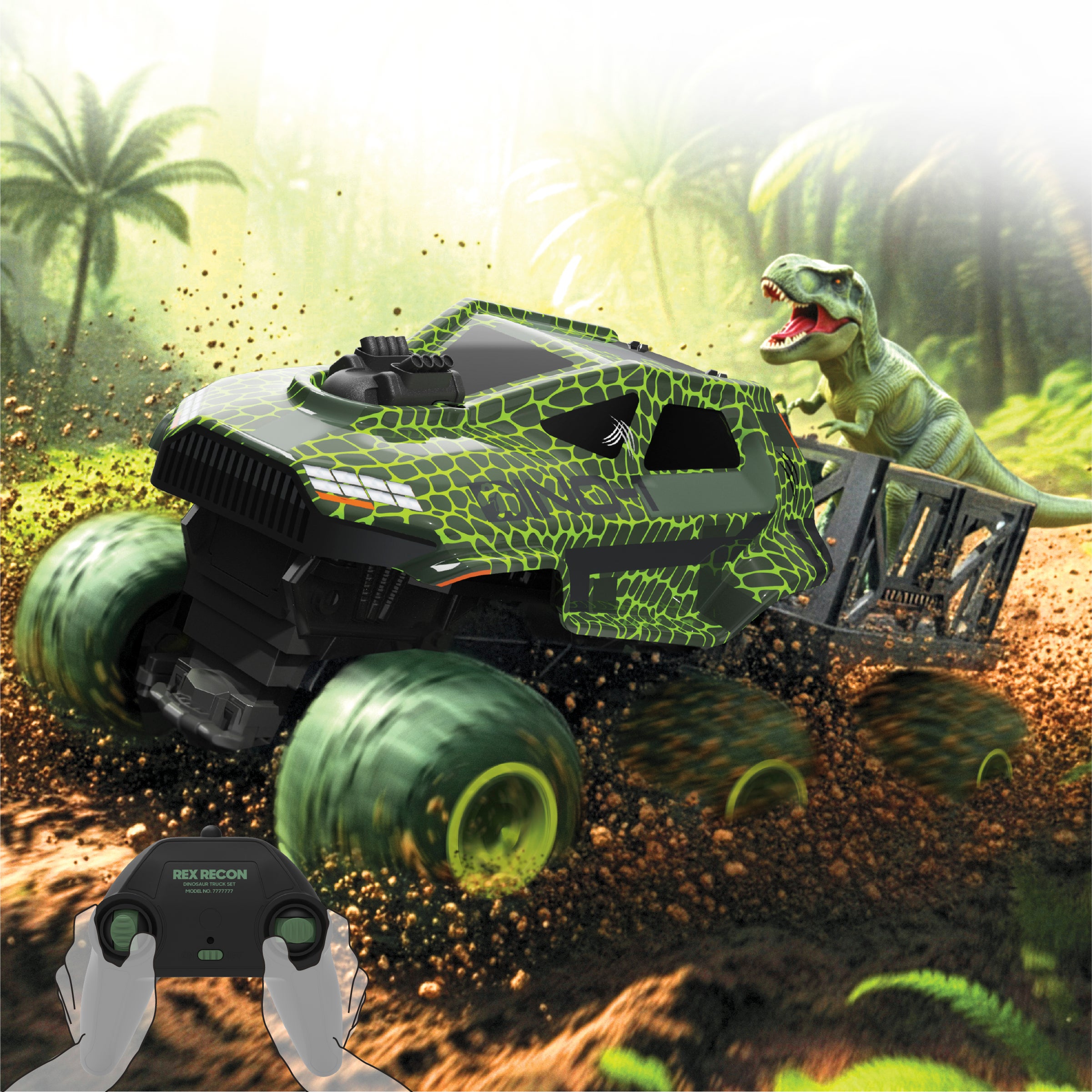 Sharper Image Rex Recon RC-lastbil med dinosaurie