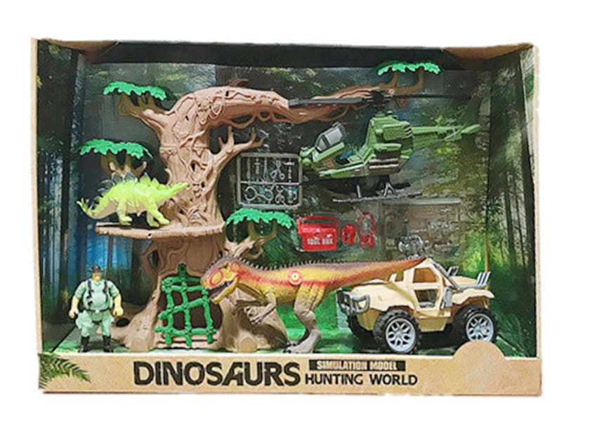Animal Life - Dino kit med dinosaurier, bil , helikopter och