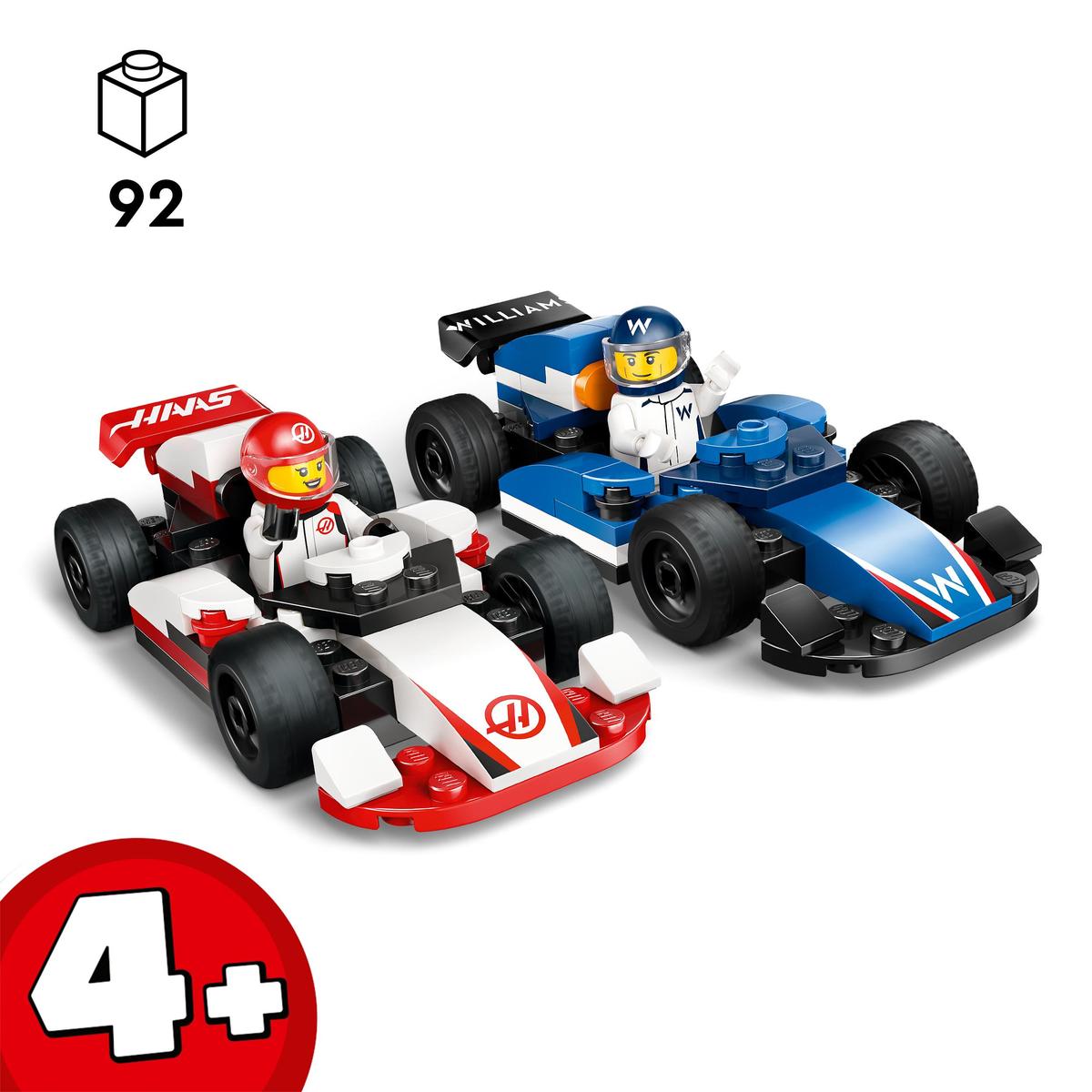 LEGO City Formula 1 60464, F1® Williams Racing & Haas F1® racerbilar