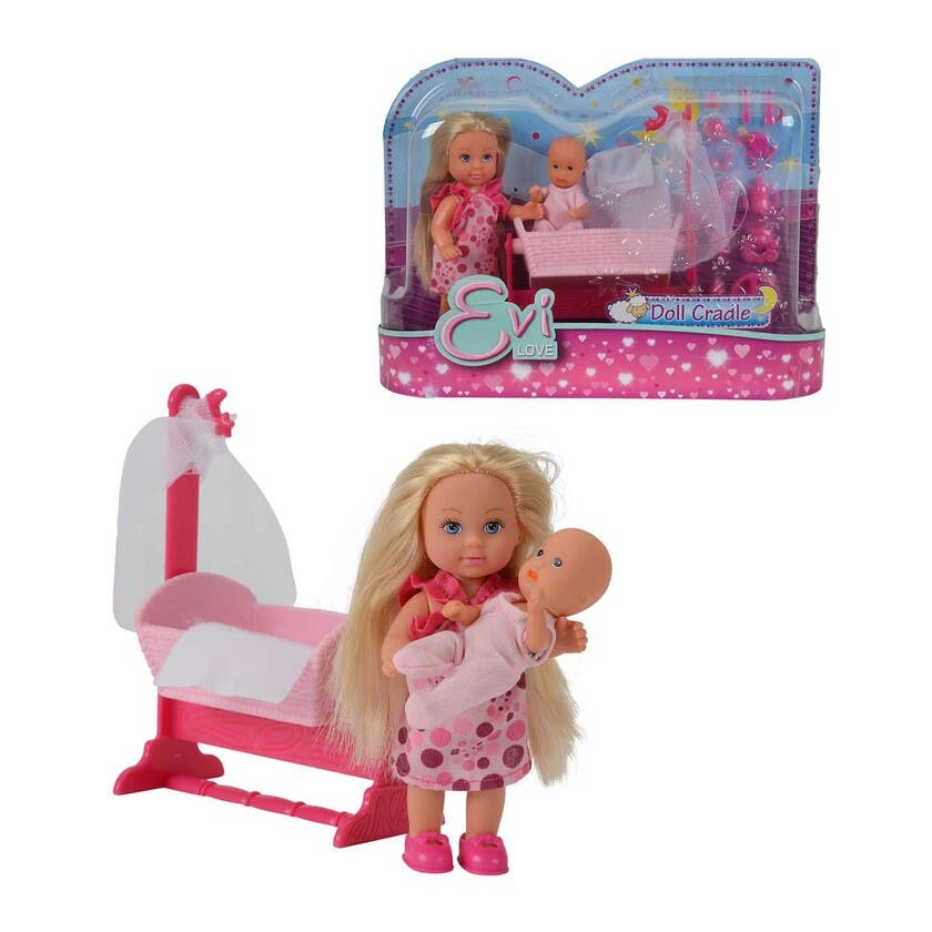 Evi Love Docka med Vagga