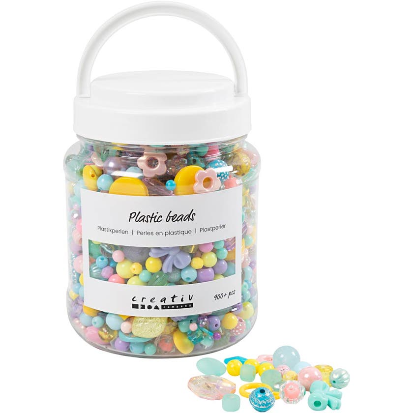 Klassiska pärlor, mixade färger, Dia. 5-35mm , Hål