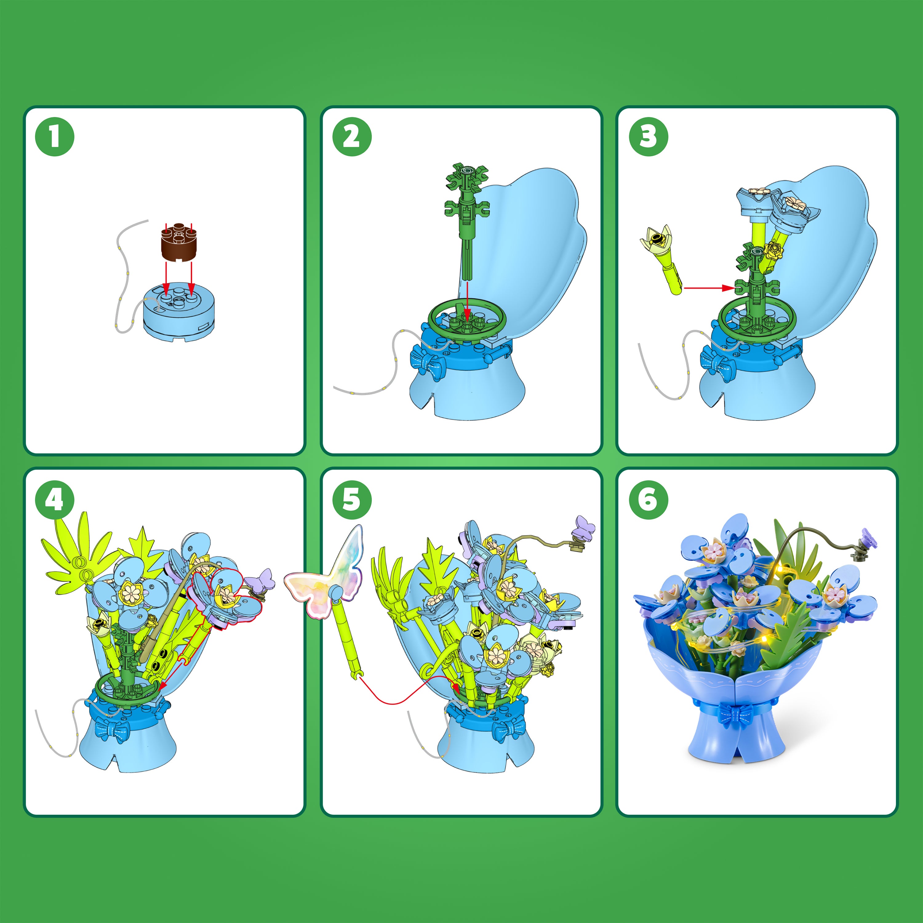 MAX Premium LED Blomsterbuketter Blå