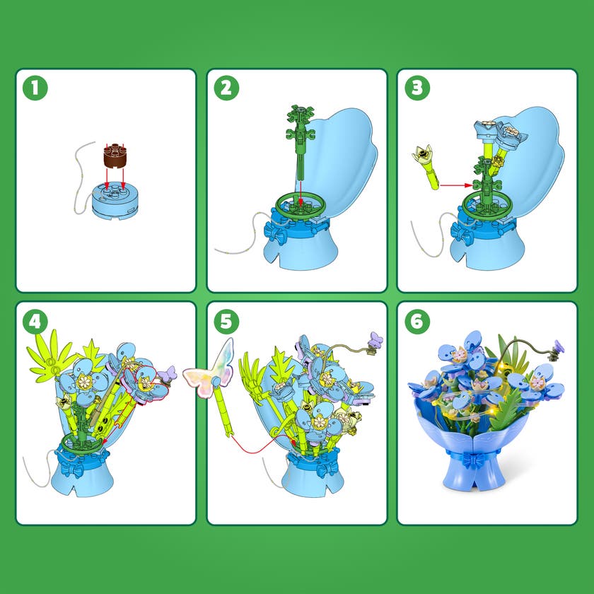 MAX Premium LED Blomsterbuketter Blå