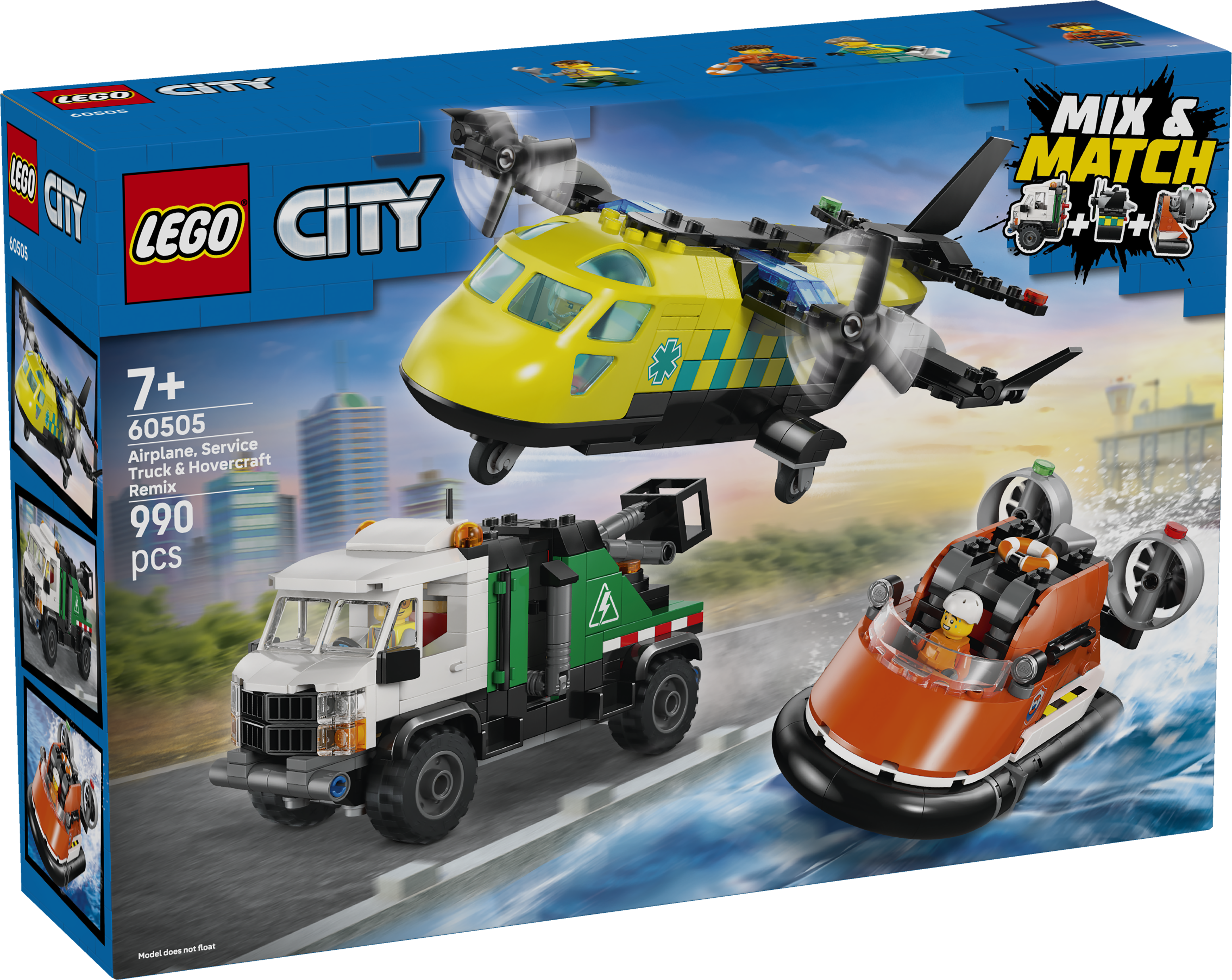 LEGO® City Flygplan, servicebil och svävare 60505